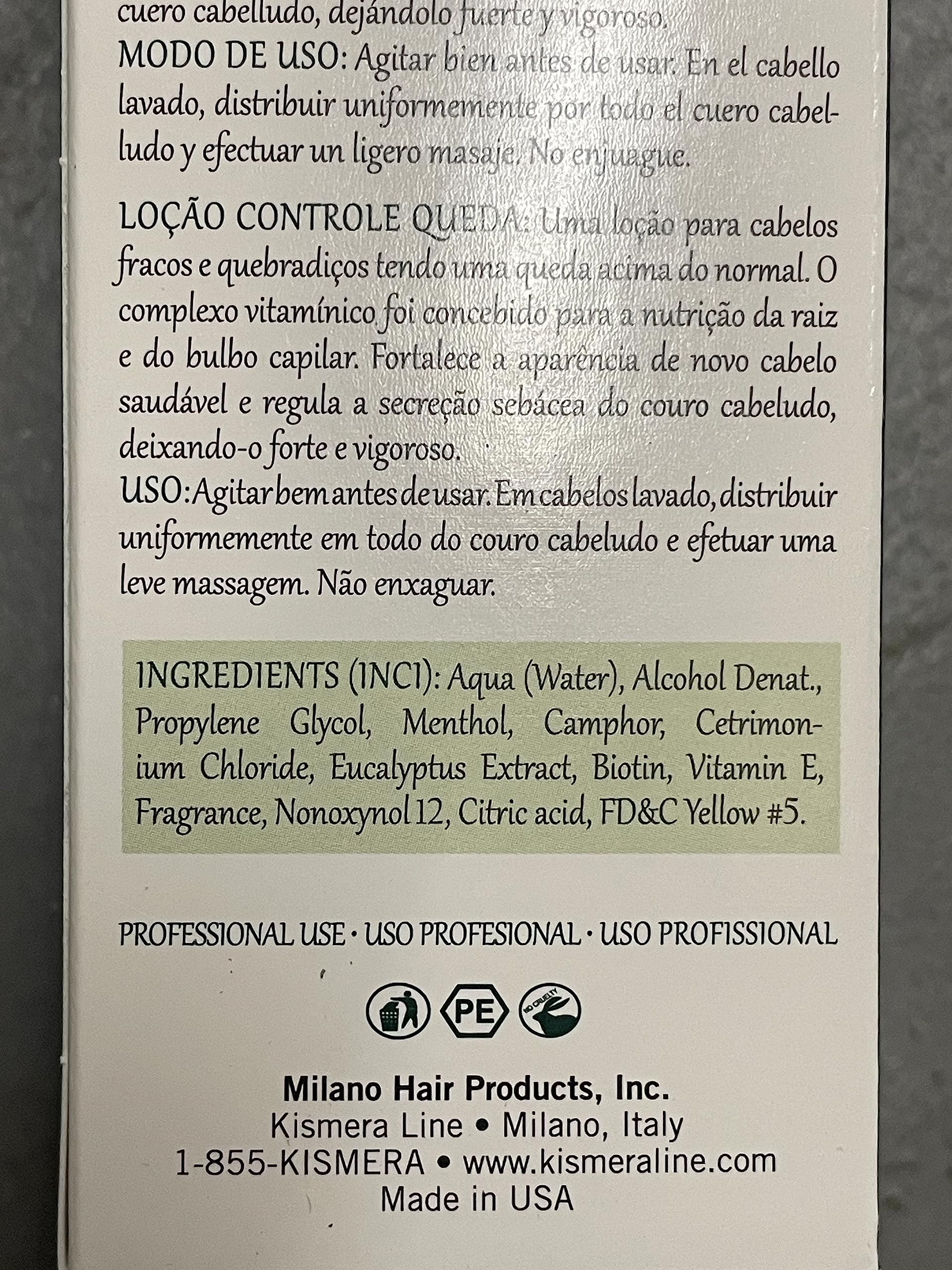 Kismera (NEW KUZ) Hair Loss Control Lotion w/eucalyptus extract 4oz